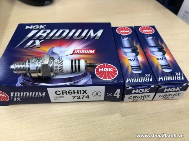 Bugi ngk iridium cr6hix chân ngắn dành cho wave dream axelo - 1
