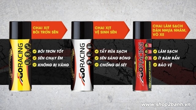 Chai xịt bôi trơn sên goracing - 6