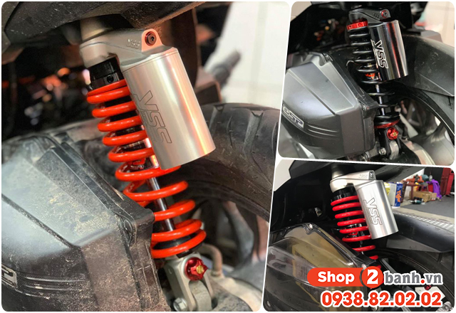 Cách chỉnh phuộc sau yss bình dầu cho vario - 1