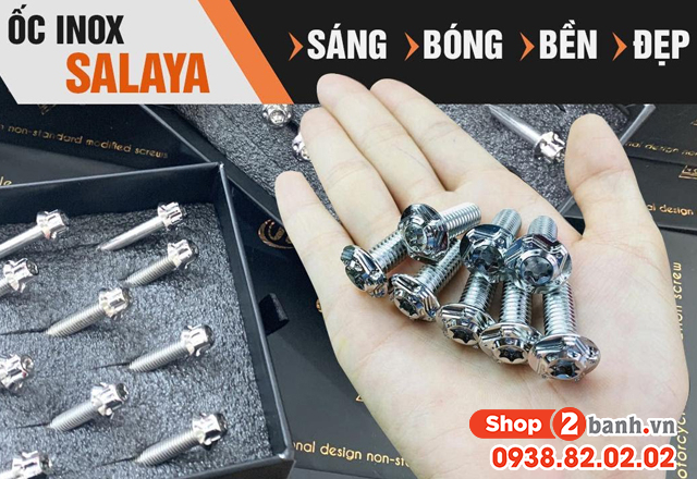 Tổng hợp ốc salaya inox cho sh 150i125i tại shop2banh - 1