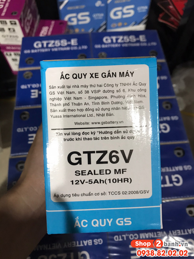 Bình ắc quy gs gtz6v - 1
