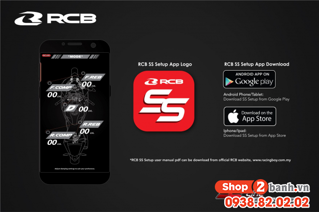 Phuộc rcb bluetooth chỉnh điện là gì giá bao nhiêu - 5