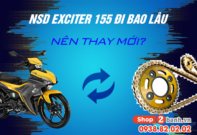 Nhông sên dĩa exciter 155 đi bao lâu thì nên thay mới - 1