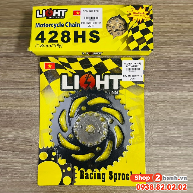 Bộ nhông sên dĩa light cho yamaha exciter 135 đời 5 số 2011 - 2015 - 1
