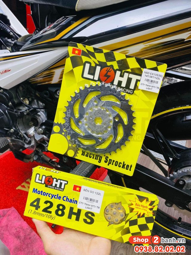 Bộ nhông sên dĩa light cho yamaha exciter 135 đời 5 số 2011 - 2015 - 2