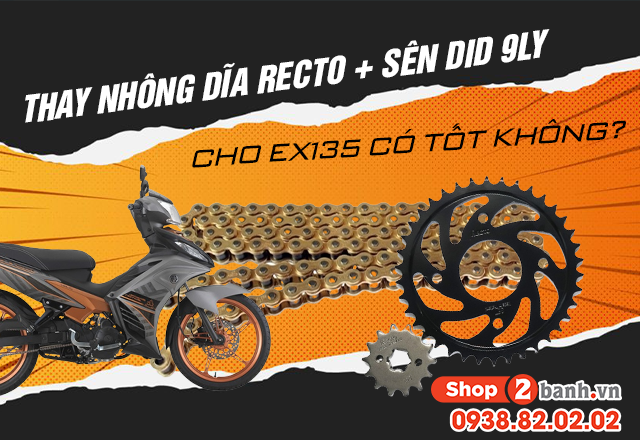 Thay nhông dĩa recto và sên did 9ly cho exciter 135 có tốt không - 1