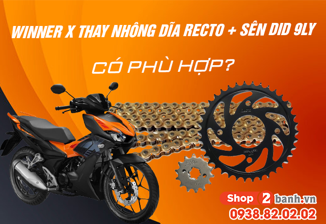 Winner x thay nhông dĩa recto và sên did 9ly có phù hợp - 1