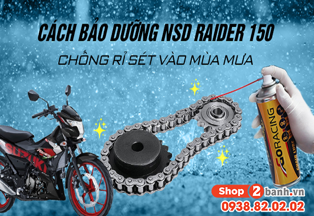 Cách bảo dưỡng chống rỉ sét nhông sên dĩa raider 150 vào mùa mưa - 1