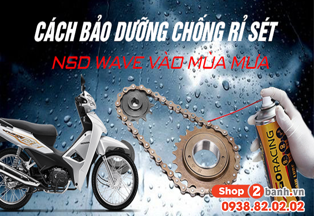 Cách bảo dưỡng chống rỉ sét nhông sên dĩa wave vào mùa mưa - 1