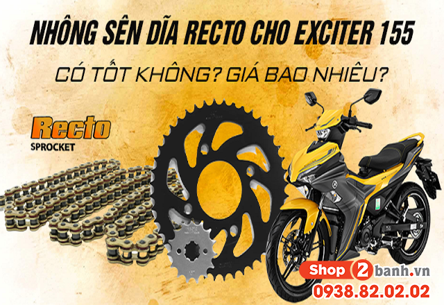 Nhông sên dĩa recto cho exciter 155 có tốt không giá bao nhiêu - 1