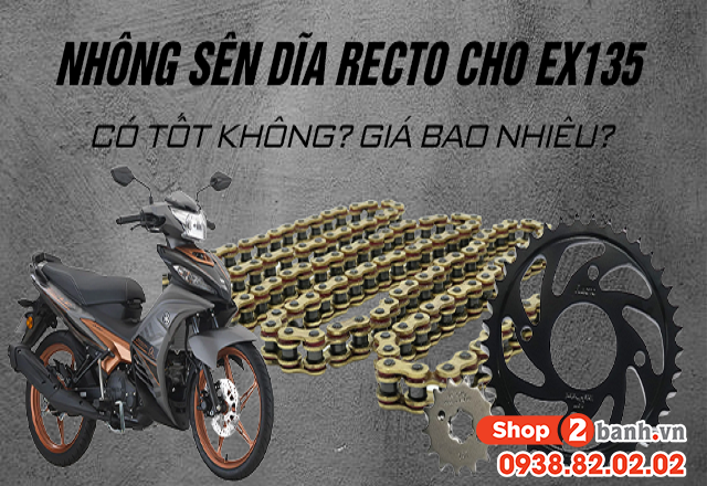 Nhông sên dĩa recto cho exciter 135 có tốt không giá bao nhiêu - 1