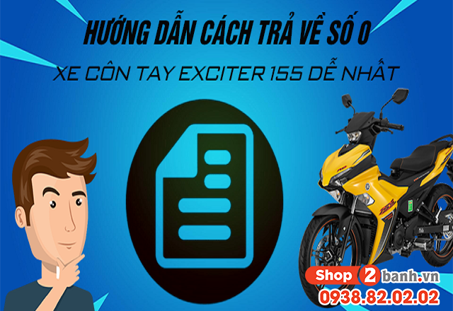 Hướng dẫn cách trả về số 0 xe côn tay exciter 155 dễ - 1