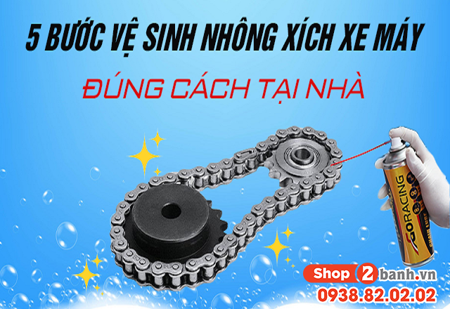 5 bước vệ sinh nhông xích xe máy đúng cách tại nhà - 1