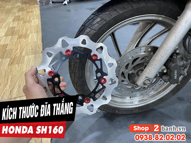 Kích thước đĩa thắng trước sau sh160i bao nhiêu thay loại nào tốt - 1