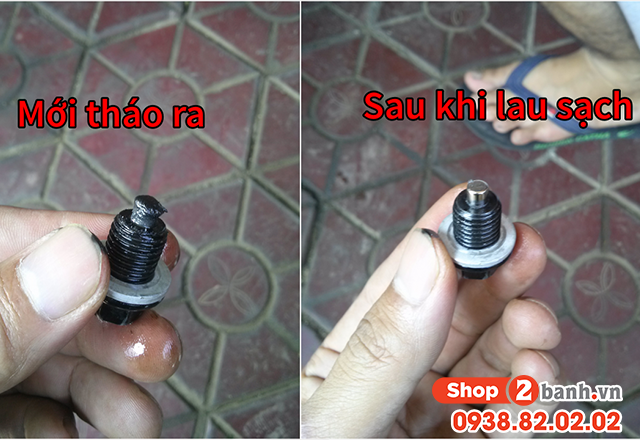 Ốc xả nhớt nam châm trên xe máy có tác dụng gì - 2