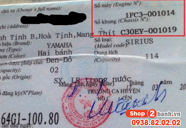 Các kiểm tra năm sản xuất xe máy theo số khung chính xác - 2