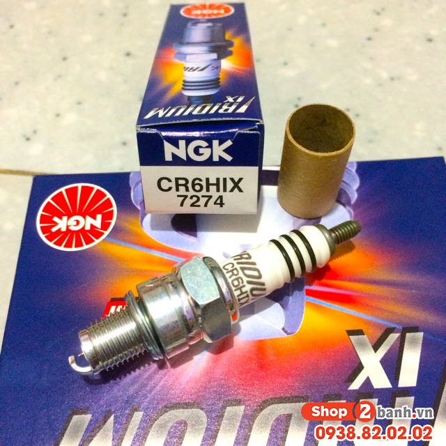 Bugi ngk iridium cr6hix chân ngắn dành cho wave dream axelo - 2