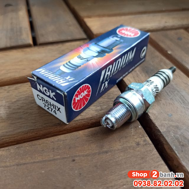 Bugi ngk iridium cr6hix chân ngắn dành cho wave dream axelo - 3