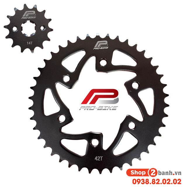 Bộ nhông sên dĩa pro-bike sên vàng cho exciter 150 42t - 2
