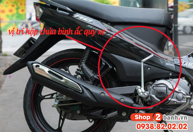 Bình ắc quy xe sirius nằm ở đâu cách thay bình acquy yamaha sirius - 2