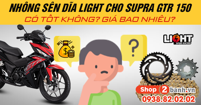 Nhông sên dĩa light cho supra gtr 150 có tốt không giá bao nhiêu - 1