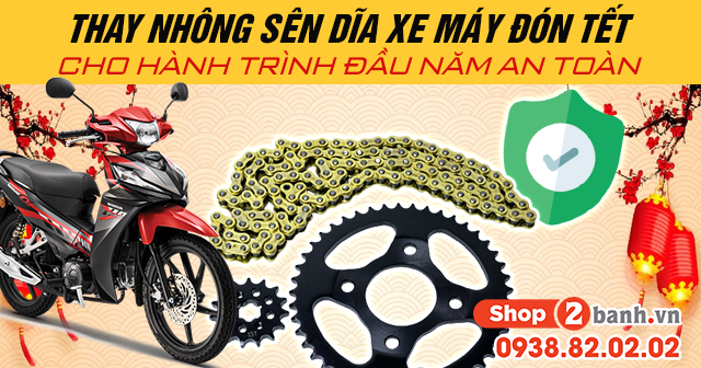 Thay nhông sên dĩa xe máy đón tết cho hành trình đầu năm an toàn - 1