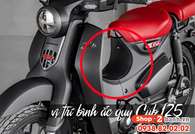 Bình xe cub c125 nằm ở đâu cách thay ắc quy super cub c125 - 2