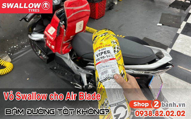 Xe airblade thay vỏ swallow s-222 có bám đường tốt không  - 1