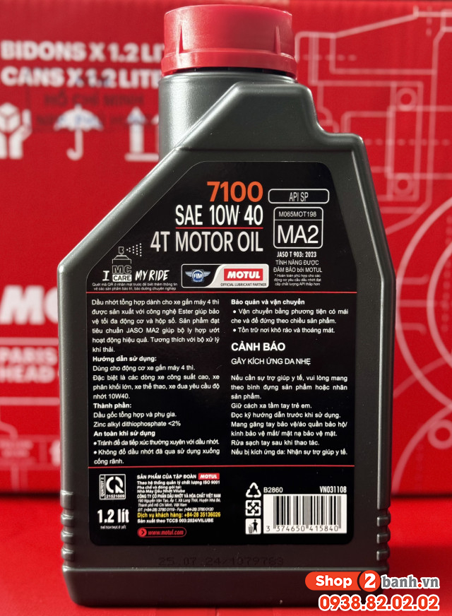 Nhớt motul 7100 10w40 1l2 - 2