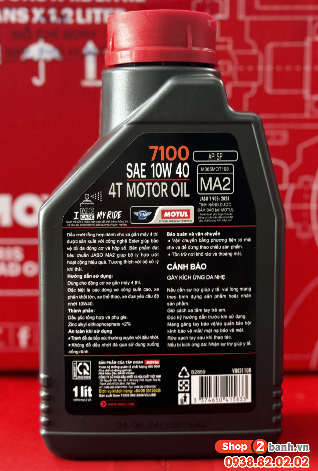 Nhớt motul 7100 10w40 4t 1l - 2