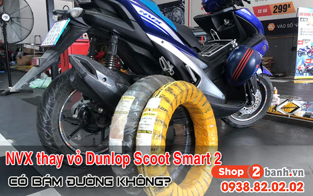 Yamaha nvx thay lốp dunlop scoot smart 2 bám đường có tốt không  - 1