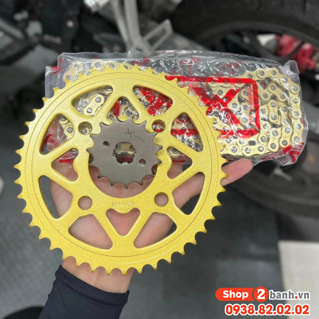 Bộ nhông sên dĩa x1r cho winner 122l vàng - 4