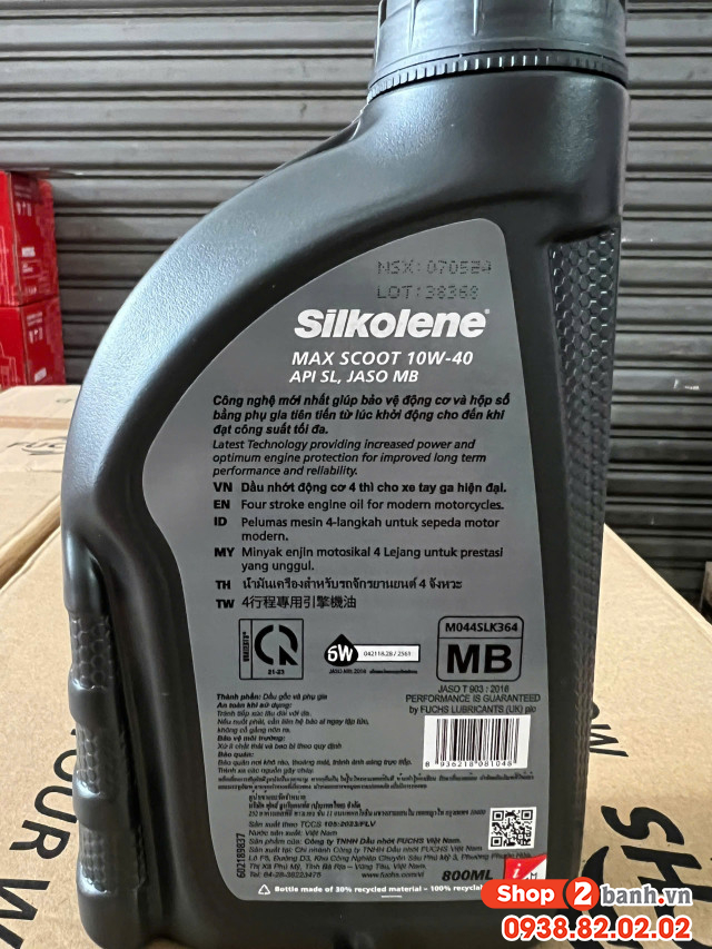  nhớt fuchs silkolene max scoot 10w40 4t 08l - 2