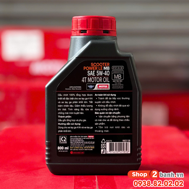 Nhớt motul scooter power le 5w40 08l - 2