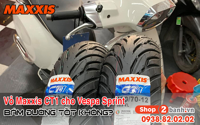 Thay vỏ maxxis ct1 cho vespa sprint có bám đường tốt không  - 1