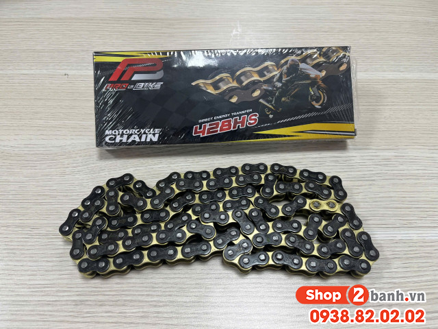 Bộ nhông sên dĩa pro-bike tán đúc vàng đen cho winner 44t 428hs - 2