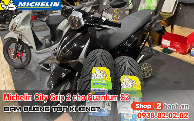 Xe điện datbike quantum s2 thay lốp michelin city grip 2 bám đường tốt không  - 1