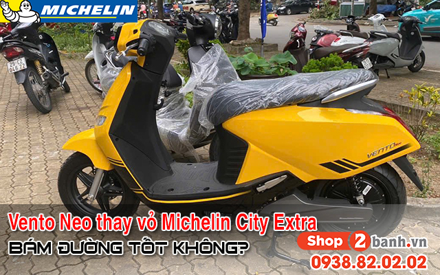 Xe điện vento neo thay vỏ michelin city extra có bám đường tốt không  - 1
