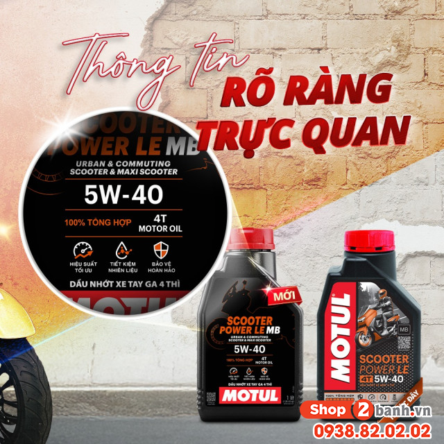 Nhớt motul scooter power le 5w40 1l - 4