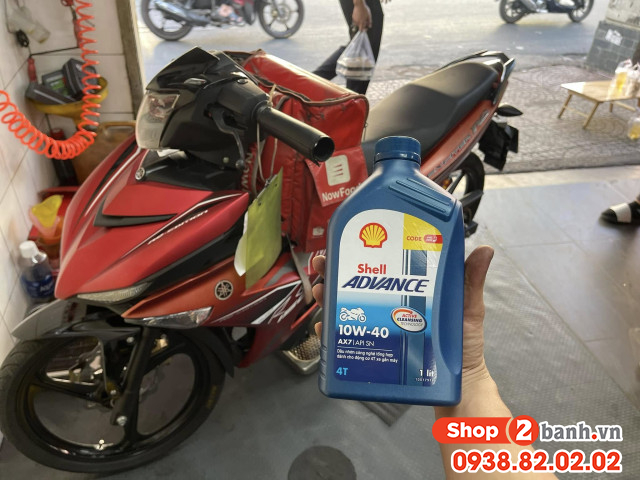 Nhớt shell advance 4t ax7 10w40 synthetic based 1l - 3