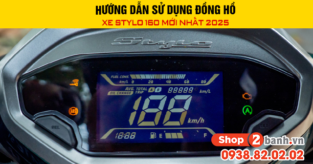 Hướng dẫn sử dụng đồng hồ xe stylo 160 mới  - 1