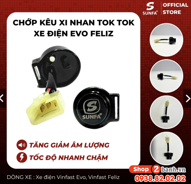 Cục chớp xinhan kêu tok tok sunfa cho xe điện vinfast feliz evo - 1