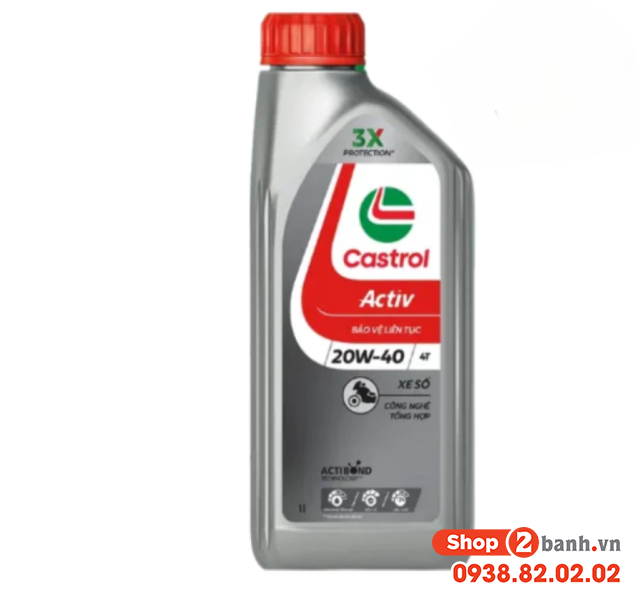 Nhớt castrol activ 20w40 1l dành cho xe số - 1