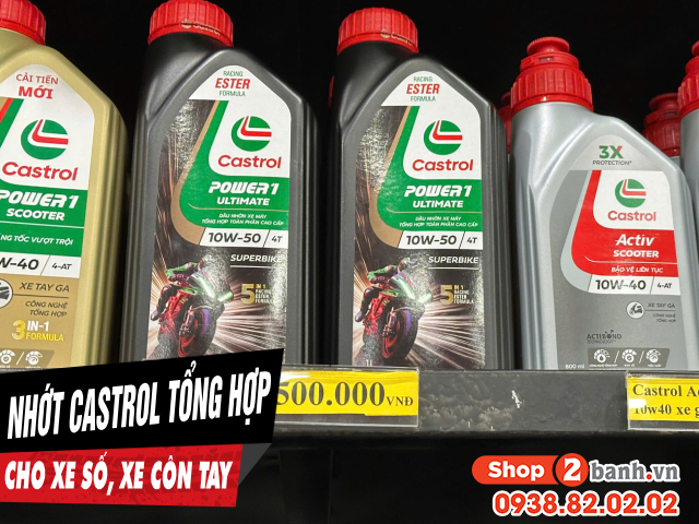 Các loại nhớt castrol tổng hợp 100 dành cho xe số xe côn tay - 1