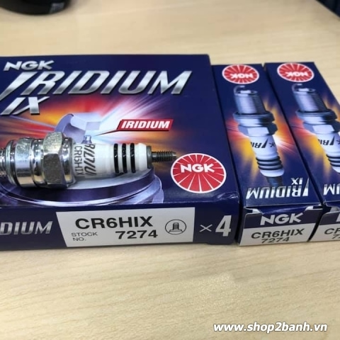Bugi NGK Iridium CR6HIX chân ngắn dành cho Wave, Dream, Axelo...