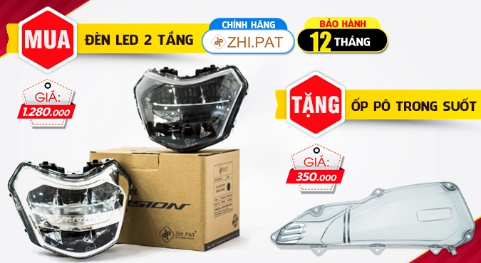 Chương trình khuyến mãi Mua đèn led 2 tầng được tặng Ốp pô Zhi.Pat
