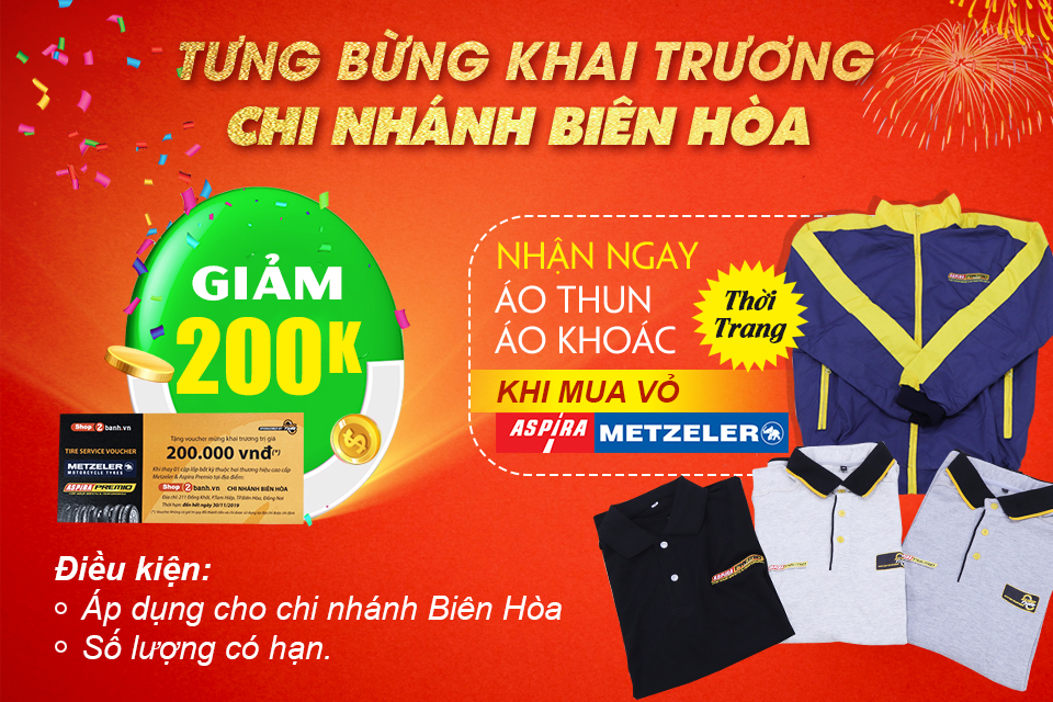 Giảm ngay 200.000 VNĐ khi mua vỏ xe Aspira, Metzeler