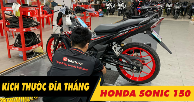 Kích thước đĩa thắng trước sau Sonic 150 bao nhiêu? Thay loại nào phù hợp?