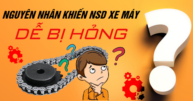 Nguyên nhân nào khiến nhông sên dĩa xe máy dễ bị hỏng?
