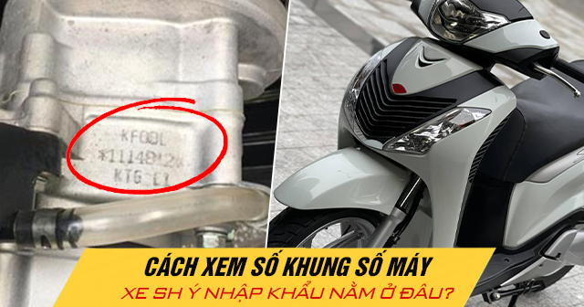 Cách xem số khung số máy xe SH Ý nhập khẩu nằm ở đâu?